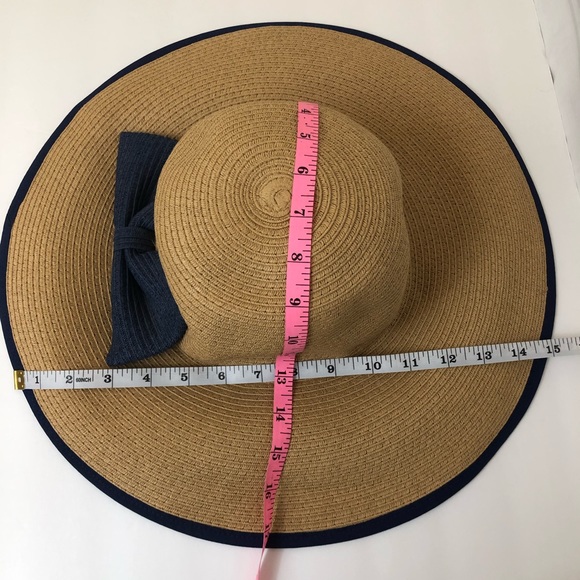 Coastal chic hat blue trim attached bow quiet minimalist capsule raw quiet lux - Picture 7 of 8